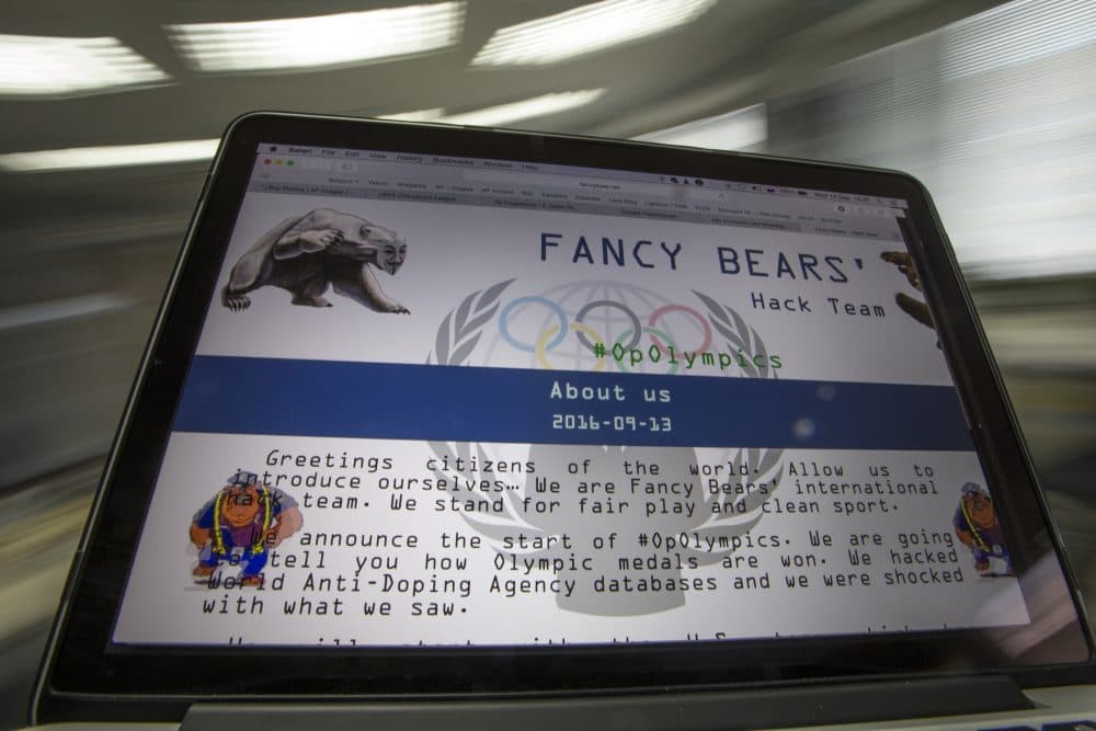 A screenshot of the Fancy Bears website fancybear.net seen on a computes screen in Moscow, Russia, Wednesday, Sept. 14, 2016. (Alexander Zemlianichenko/AP)