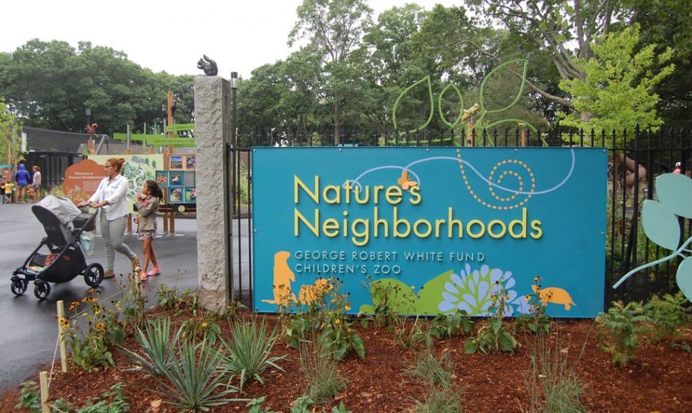 The new &quot;Nature's Neighborhoods&quot; children's zoo at the Franklin Park Zoo. (Greg Cook / WBUR)