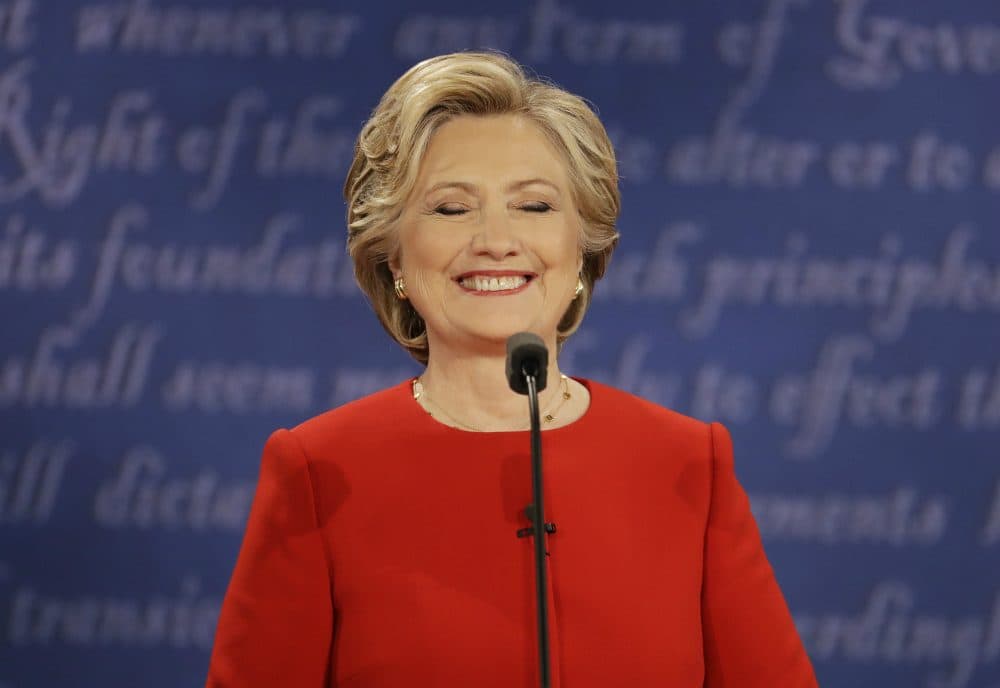 Democratic presidential nominee Hillary Clinton listens to Republican presidential nominee Donald Trump during the presidential debate at Hofstra University in Hempstead, N.Y., Monday, Sept. 26, 2016. (Julio Cortez/AP)