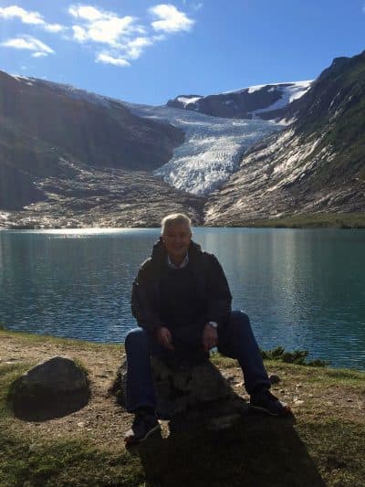 Bill at the Svartisen glacier. (Courtesy of Bill Littlefield)