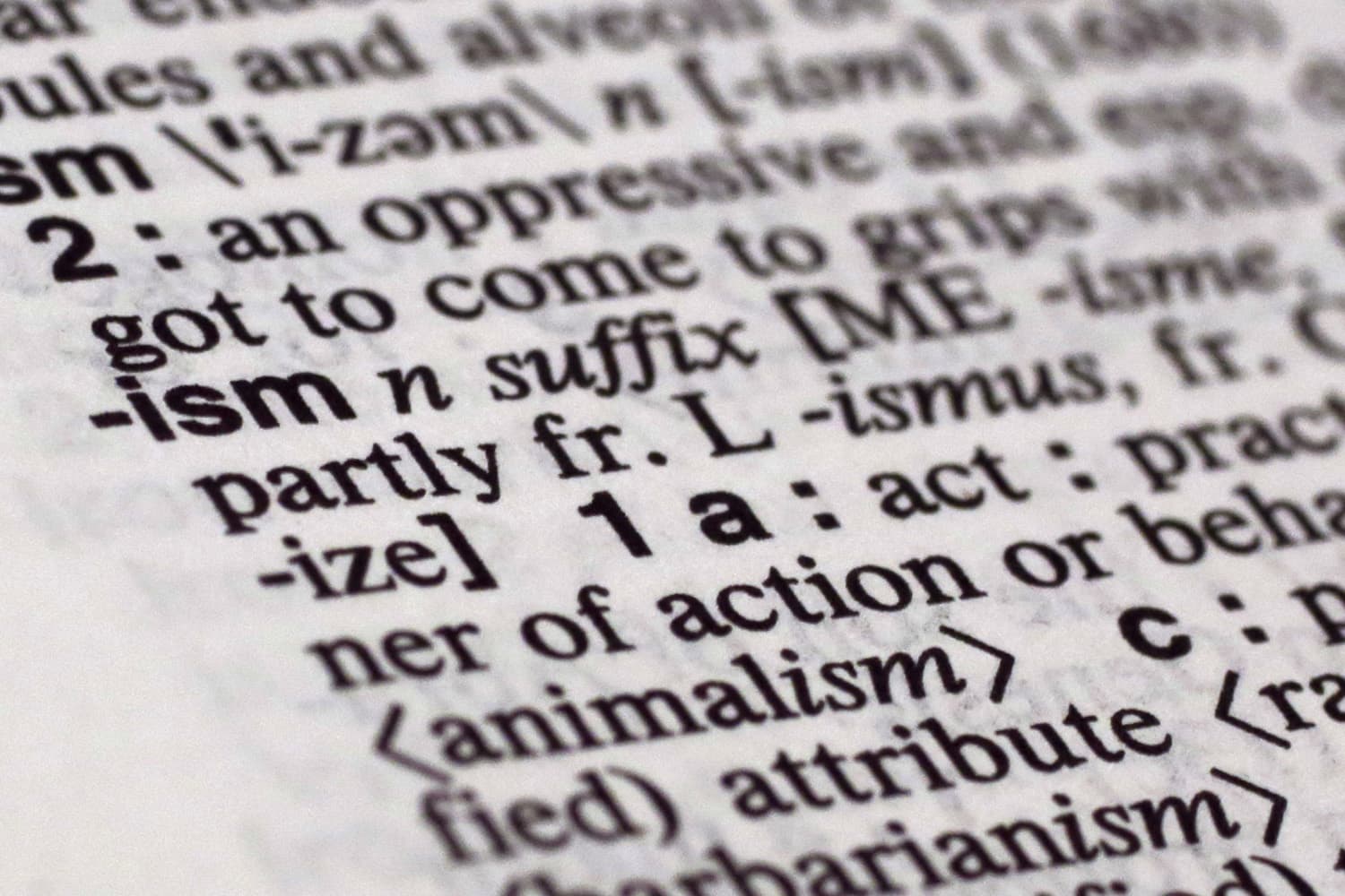 The suffix &quot;ism&quot; is photographed in Merriam-Webster's Collegiate Dictionary, in New York, Monday, Dec. 14, 2015.(Richard Drew/AP)