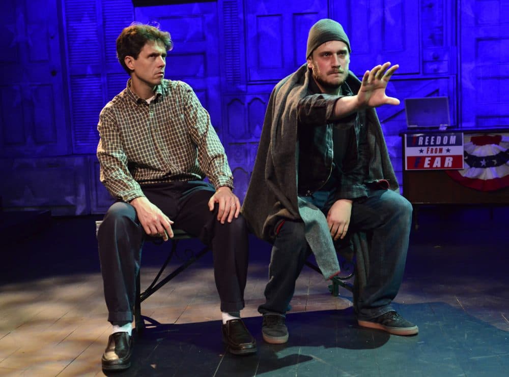 Lewis D. Wheeler and Alex Portenko in &quot;The Totalitarians&quot; at Gloucester Stage. (Courtesy of Gary Ng)