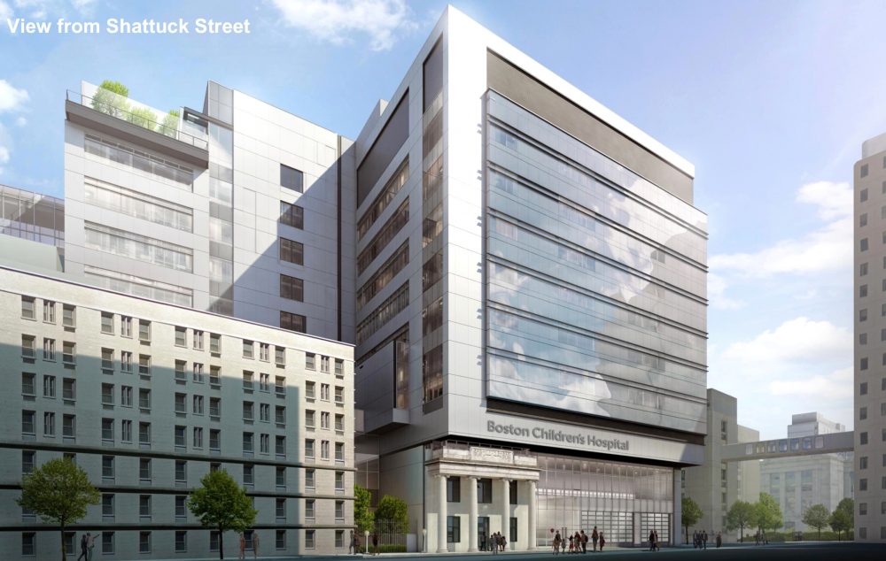 A rendering of the proposed clinical building at Boston Children's Hospital. (Courtesy Boston Children's Hospital)