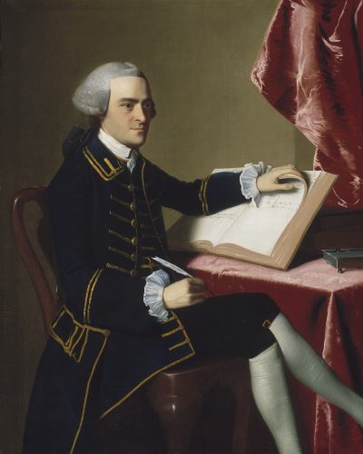 A portrait of John Hancock by John Singleton Copley in 1765. (Courtesy Museum of Fine Arts, Boston)
