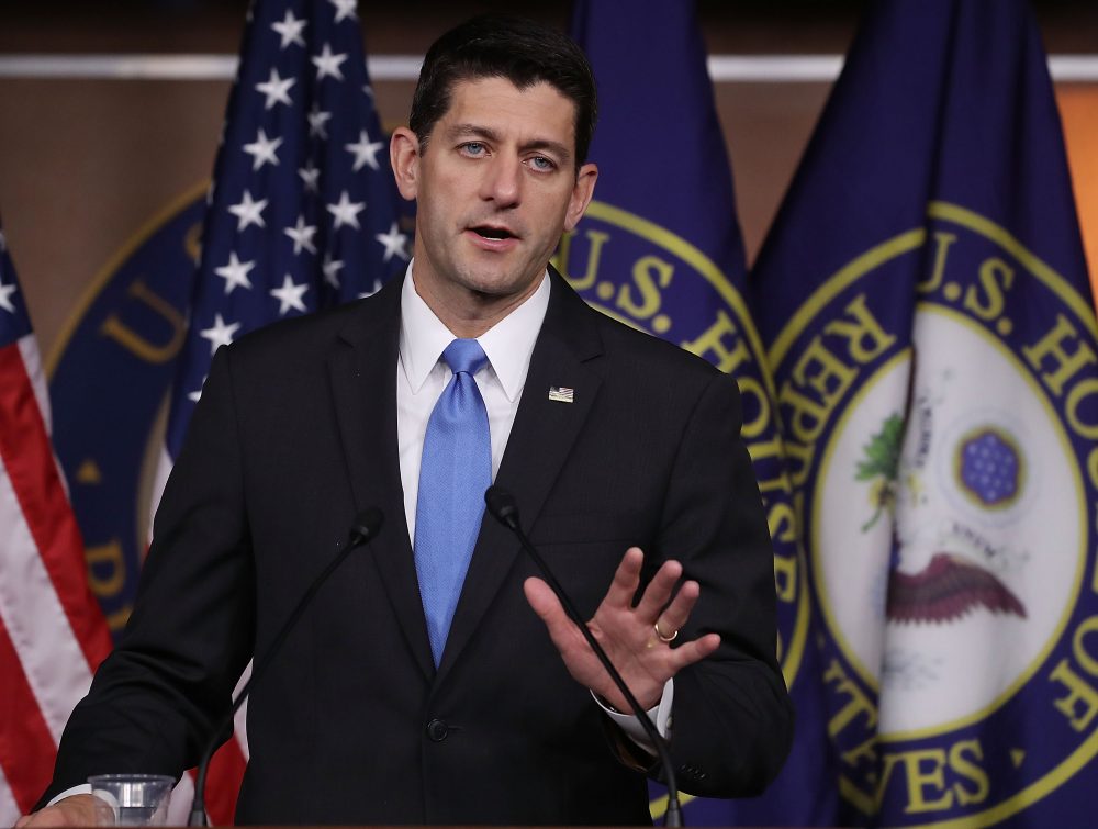 House Speaker Paul Ryan (R-WI), speaks to the media during his weekly media briefing on Capitol Hill on Sept. 29, 2016 in Washington. (Mark Wilson/Getty Images)