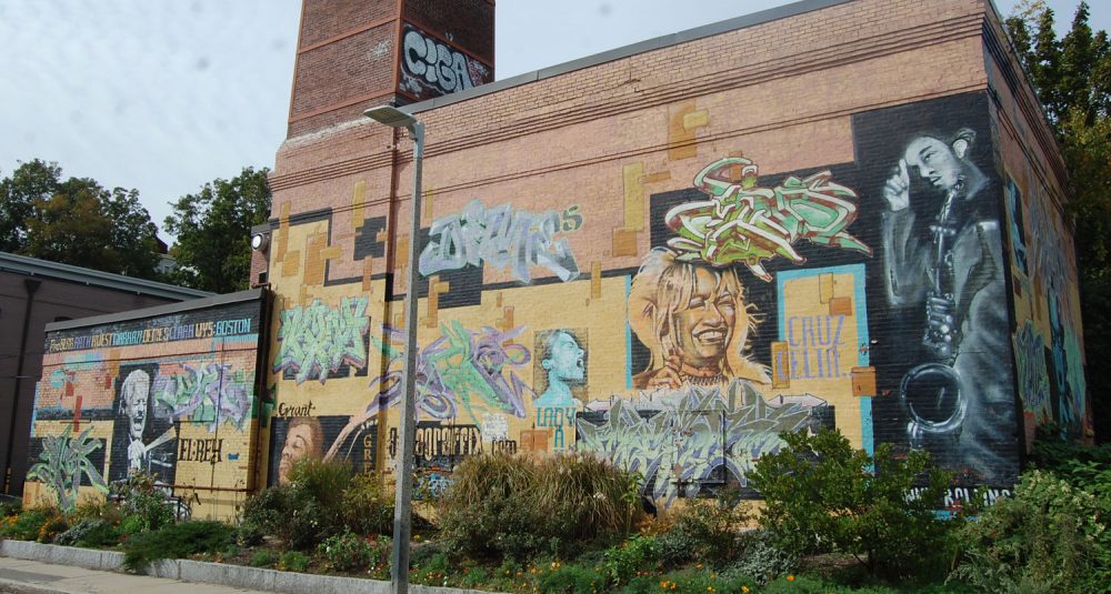 Jazz mural on Terrace Street in Boston. (Greg Cook)