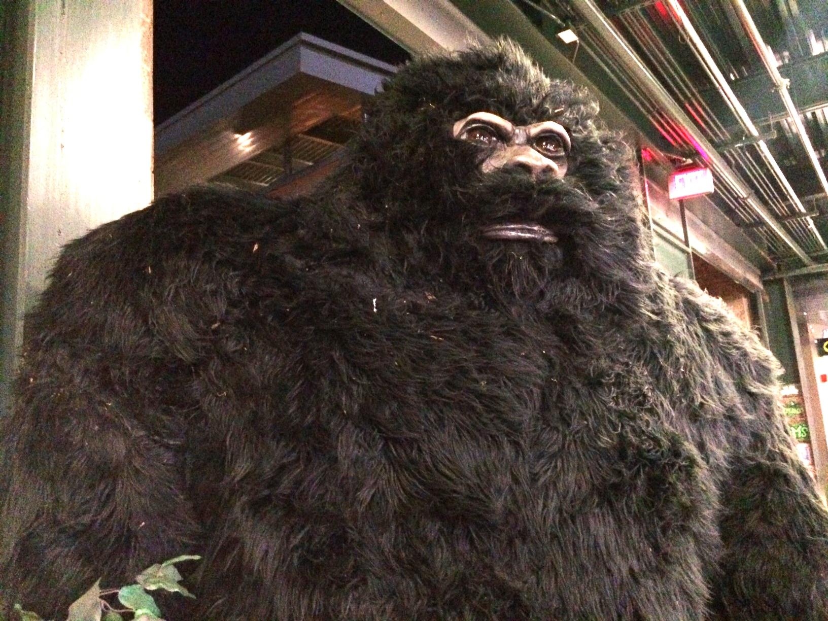 A Bigfoot statue at PK Park, home of Minor League Baseball's Eugene Emeralds. (Brian Bull/KLCC)