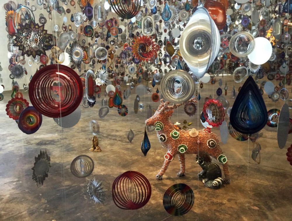 A detail of &quot;Until&quot; by Nick Cave. (Jeremy D. Goodwin for WBUR)