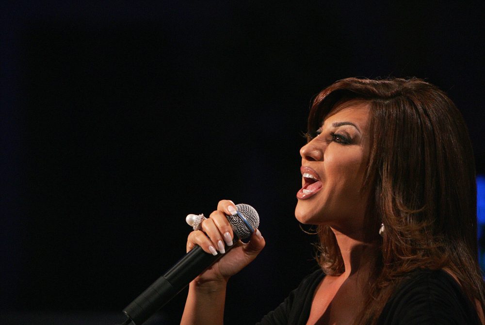Lebanese singer Najwa Karam performs during the season's last episode of MBC's &quot;Al-Arrab&quot; show in downtown Beirut on May 30, 2008. (Anwar Amro/Getty Images)