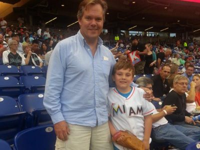 Dave and Johnny at a Miami Marlins game in 2014. (Courtesy of Dave MacDougall)
