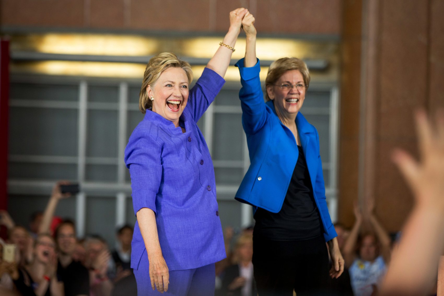 Clinton And Warren Rally In New Hampshire