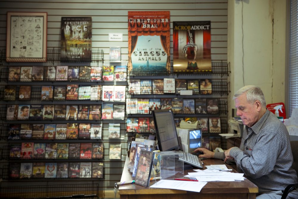 Ed Hermance, the owner of Giovanni's Room, the nation's oldest gay bookstore, works at his desk April 29, 2014, in Philadelphia. (AP file photo)