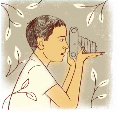 Young Leonard Nimoy with a camera in the new illustrated children's book about his life. (Courtesy)
