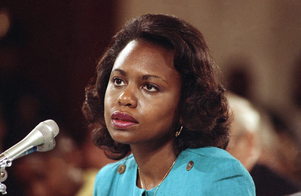 On Oct. 11, 1991, University of Oklahoma law professor Anita Hill testified before the Senate Judiciary Committee on Capitol Hill. (Greg Gibson/AP)