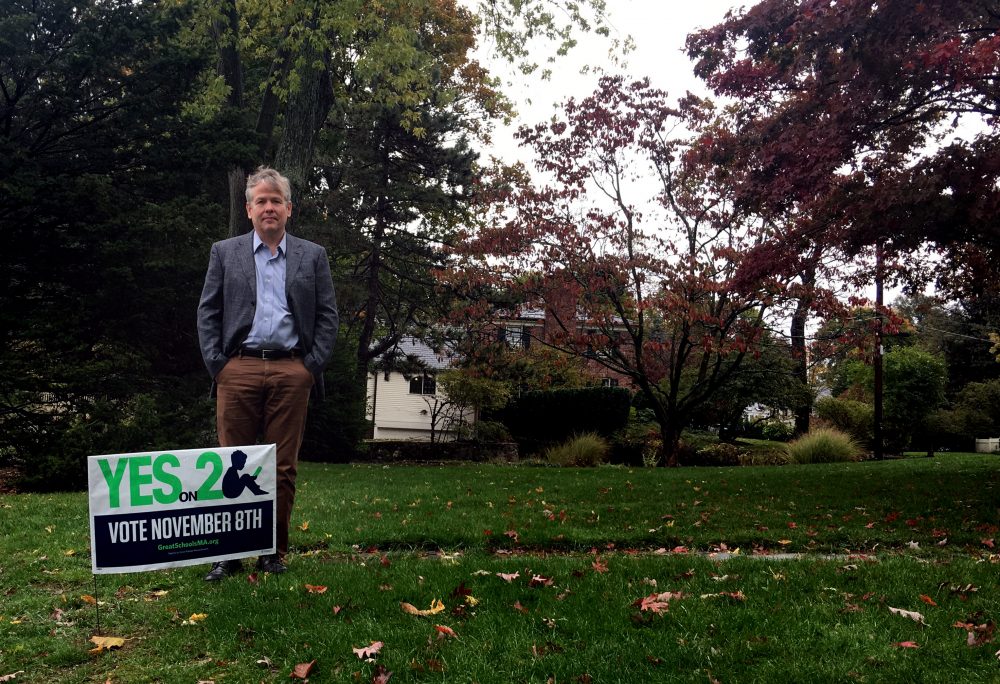 Tom Kane, who lives in Newton, says he'll vote for expanding charter schools because he believes they'll provide opportunities to disadvantaged students. (Tonya Mosley/WBUR)