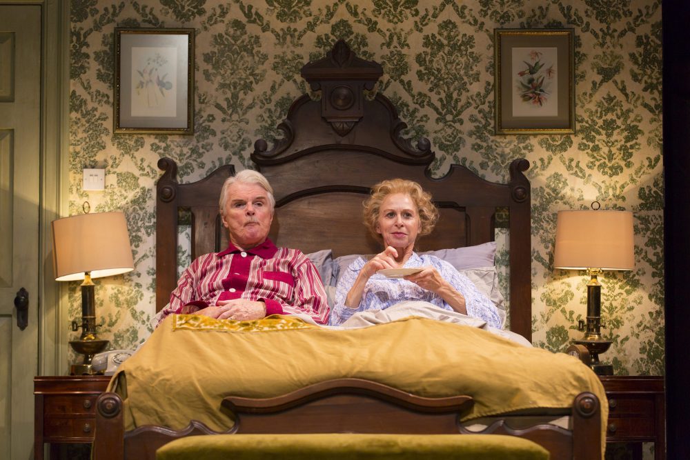 Malcolm Ingram, as Ernest, and Patricia Hodges, as Delia, in &quot;Bedroom Farce.&quot; (Courtesy T. Charles Erickson/Huntington Theatre Company)