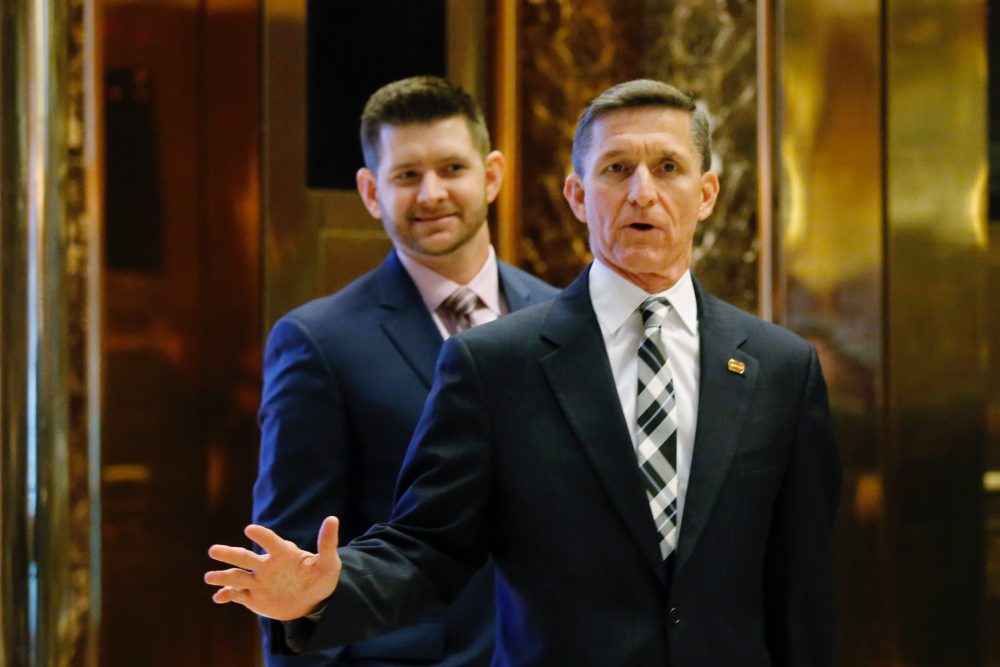 Retired Lt. Gen. Michael Flynn arrives at the Trump Tower for meetings with US President-elect Donald Trump, in New York on Nov. 17, 2016. (Eduardo Munoz Alvarez/AFP/Getty Images)