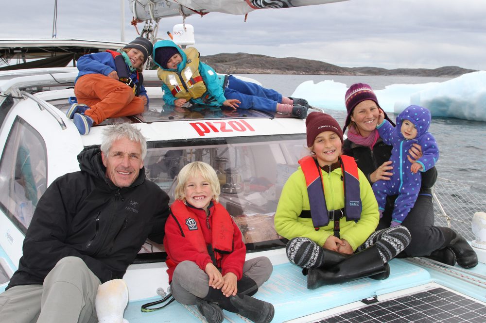 The Schwörer family on their boat Pachamama. (Courtesy TOPtoTOP)
