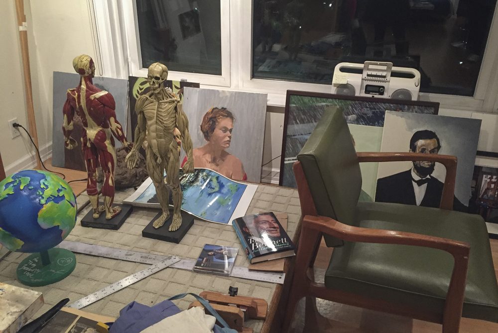 A corner of Bennett's studio. (Robin Young/Here &amp; Now)