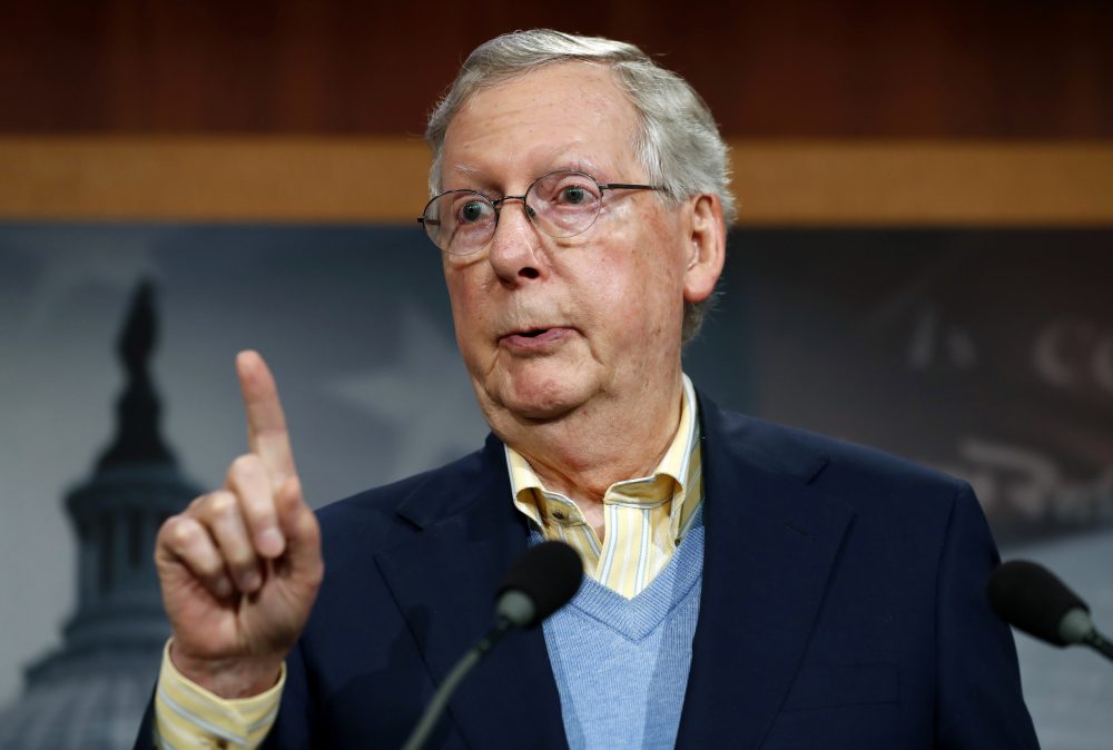 In this Nov. 9 photo, Senate Majority Leader Mitch McConnell speaks during a news conference on Capitol Hill in Washington. Donald Trump’s election will reset the balance of power in Washington, but until noon on Jan. 20, President Obama decides what can become law. (Alex Brandon/AP)