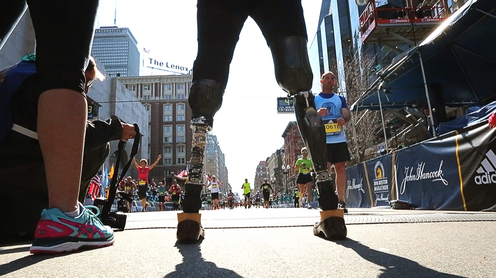 Celeste Corcoran at the 2016 Boston Marathon.  (Courtesy of HBO)