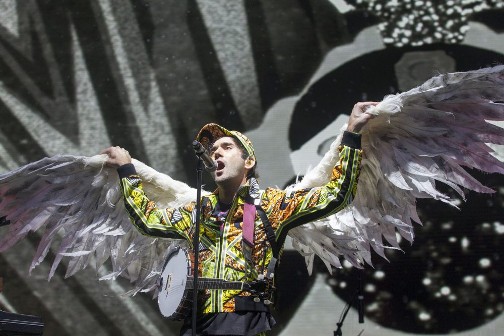 Singer-songwriter Sufjan Stevens was one of three performers on the first night of Boston Calling. (Joe Difazio for WBUR)