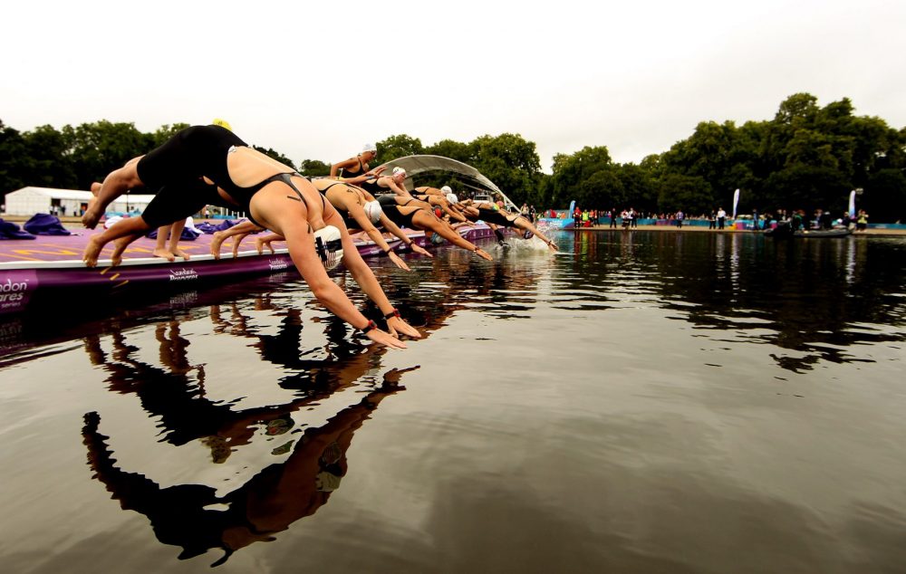 Of all the spectacles at the 2012 London Olympics, Bill Littlefield says his favorite was the Women's Marathon Swim. (Scott Heavey/Getty Images)