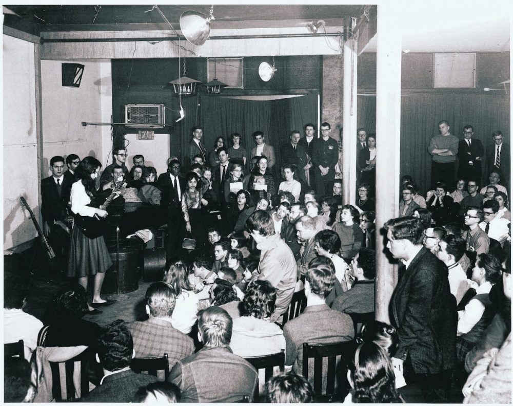 Joan Baez at Club 47, photographed by Stephen Fenerjian. (Courtesy Betsy Siggins)