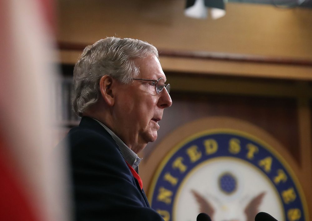 Senate Majority Leader Mitch McConnell speaks to reporters during a news conference at the Capitol, Dec. 12, 2016 in Washington, D.C. (Mark Wilson/Getty Images)