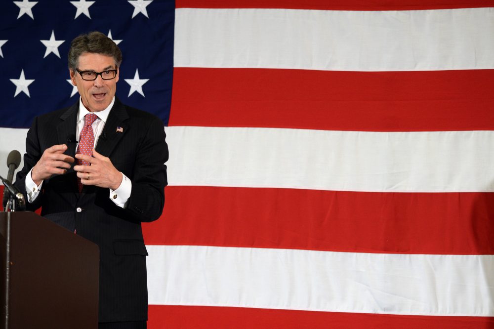 Former Texas Gov. Rick Perry speaks at the First in the Nation Republican Leadership Summit, April 17, 2015 in Nashua, N. H. (Darren McCollester/Getty Images)