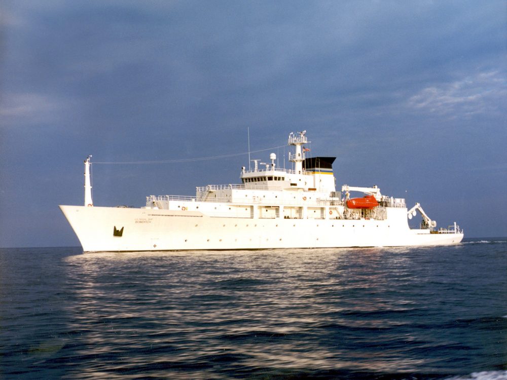 In this undated file photo released by the U.S. Navy Visual News Service, the USNS Bowditch, a T-AGS 60 Class Oceanographic Survey Ship, sails in open water. China's seizure of an American underwater drone is the latest sign that the Pacific Ocean's dominant power and its rising Asian challenger are headed for more confrontation once U.S. President-elect Donald Trump takes office, analysts said on Monday, Dec. 19, 2016. (CHINFO, Navy Visual News via AP)