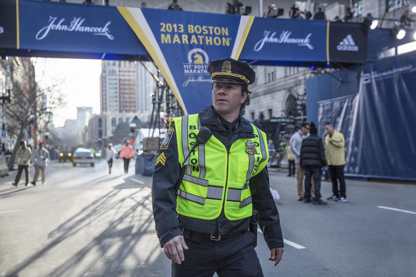 Mark Wahlberg as fictional BPD Sergeant Tommy Saunders in &quot;Patriots Day.&quot; (Courtesy CBS Films)
