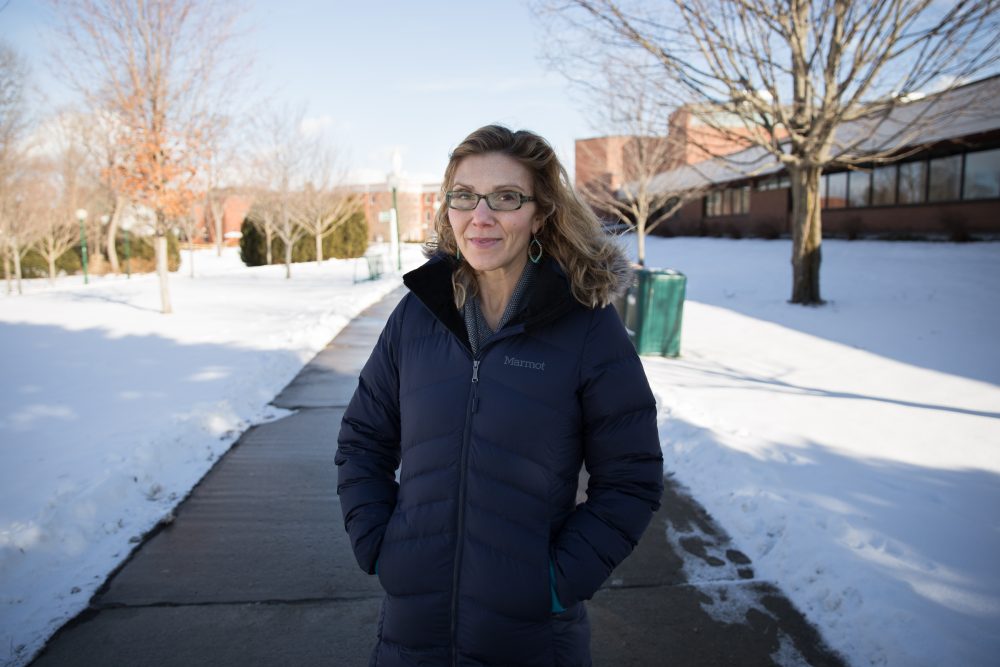 Castleton University assistant professor Emily Gleason teaches a course she designed to better illuminate people about the Syrian refugee crisis. (Ryan Caron King/NENC)