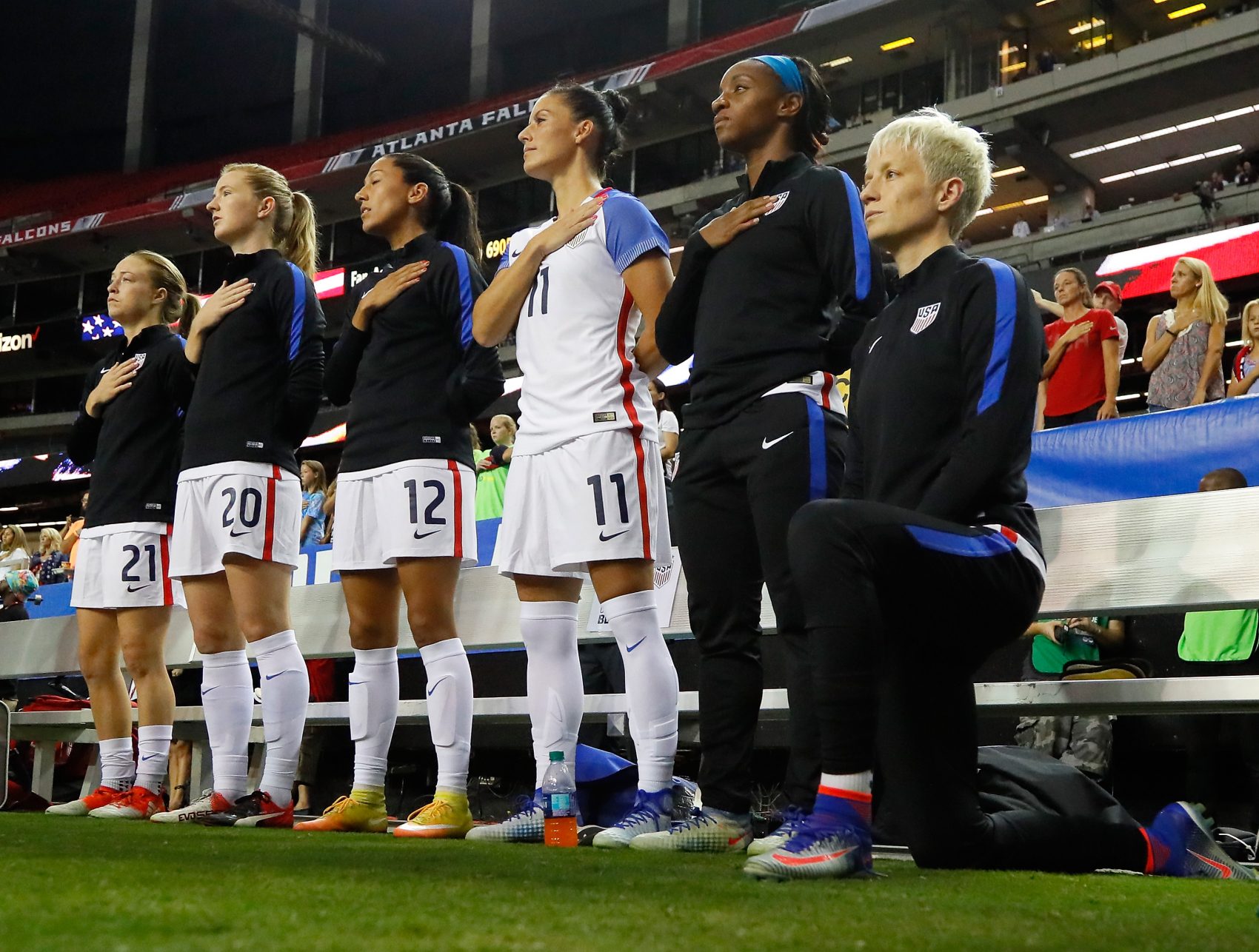 This year saw athletes taking a stand for what's right, while others took a knee. "These are a few of the instances during the almost-concluded year that have provoked a fresh consideration of athletes as role models," Bill Littlefield writes. (Kevin C. Cox/Getty Images)