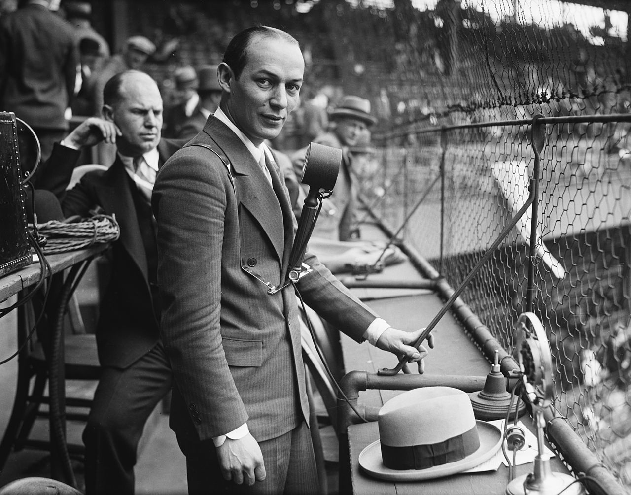 Legendary sports broadcaster Ted Husing helped his cousin's family escape Nazi Germany. But he never talked about it publicly. (Harris Ewing Collection/Wikimedia)