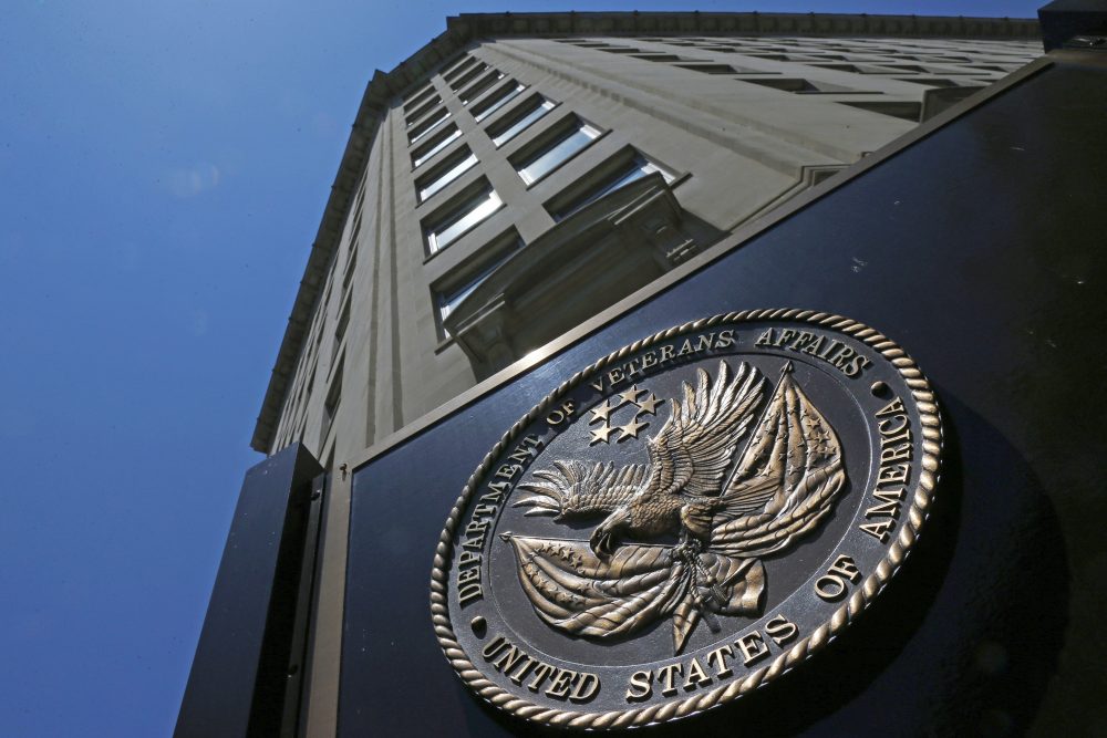 The seal affixed to the front of the Department of Veterans Affairs building in Washington in June 2013. (Charles Dharapak/AP)