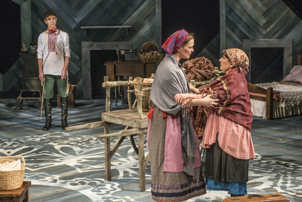 From left to right, Dashiell Evett, Amelia Broome and Bobbie Steinbach in &quot;Fiddler on the Roof&quot; at New Rep. (Courtesy Andrew Brilliant/New Rep)