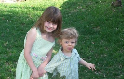Caroline Metheny, left, with her brother Nate on Easter in 2010. (Courtesy of Diane Metheny)