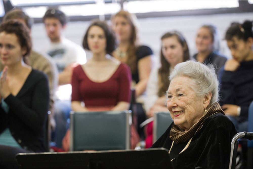 Phyllis Curtin giving a master class at Boston University's Opera Institute in 2011. (Courtesy Kalman Zabarsky/Boston University)