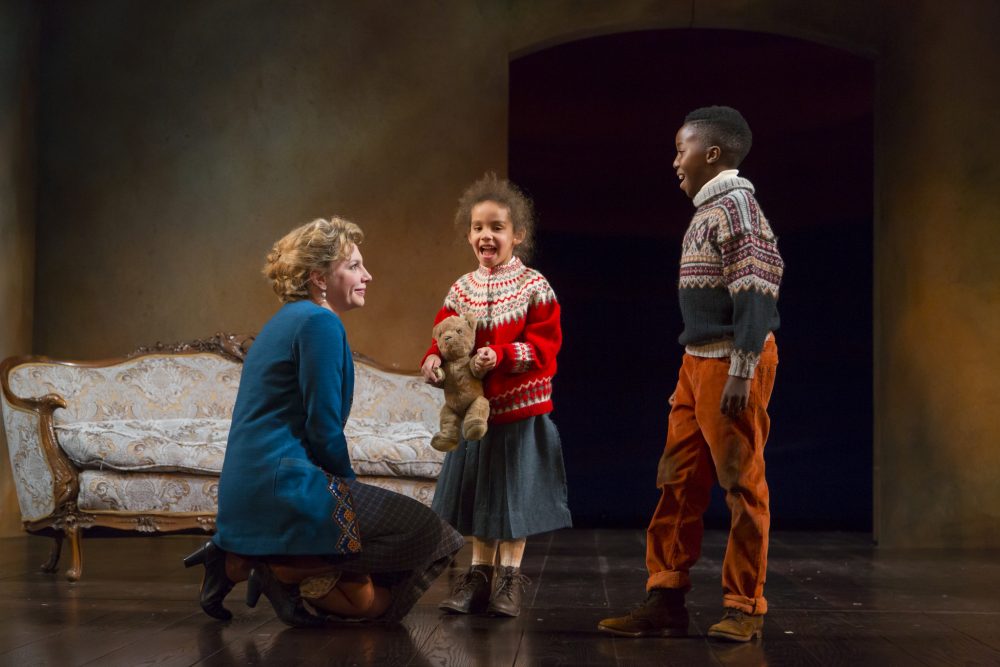 Nora Helmer (played by Andrea Syglowski) with her children in &quot;A Doll's House.&quot; (Courtesy T. Charles Erikson/Huntington Theatre Company)