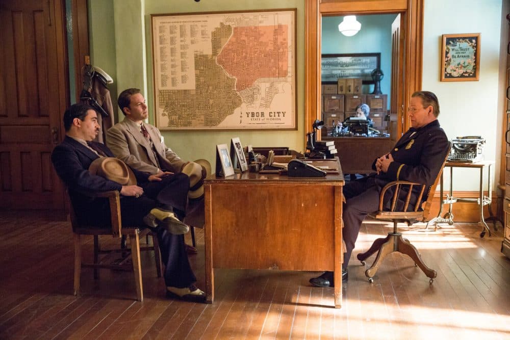 Ben Affleck as Joe, Chris Messina as Dion Bartolo and Chris Cooper as Irving Figgis in &quot;Live By Night.&quot; (Courtesy Warner Bros. Pictures)