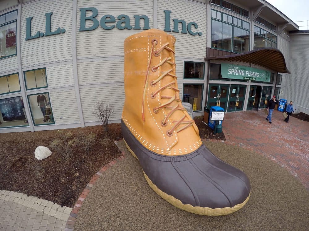 In this Wednesday, March 16, 2016 photo shoppers exit the L.L. Bean retail store in Freeport, Maine. (Robert F. Bukaty/AP)