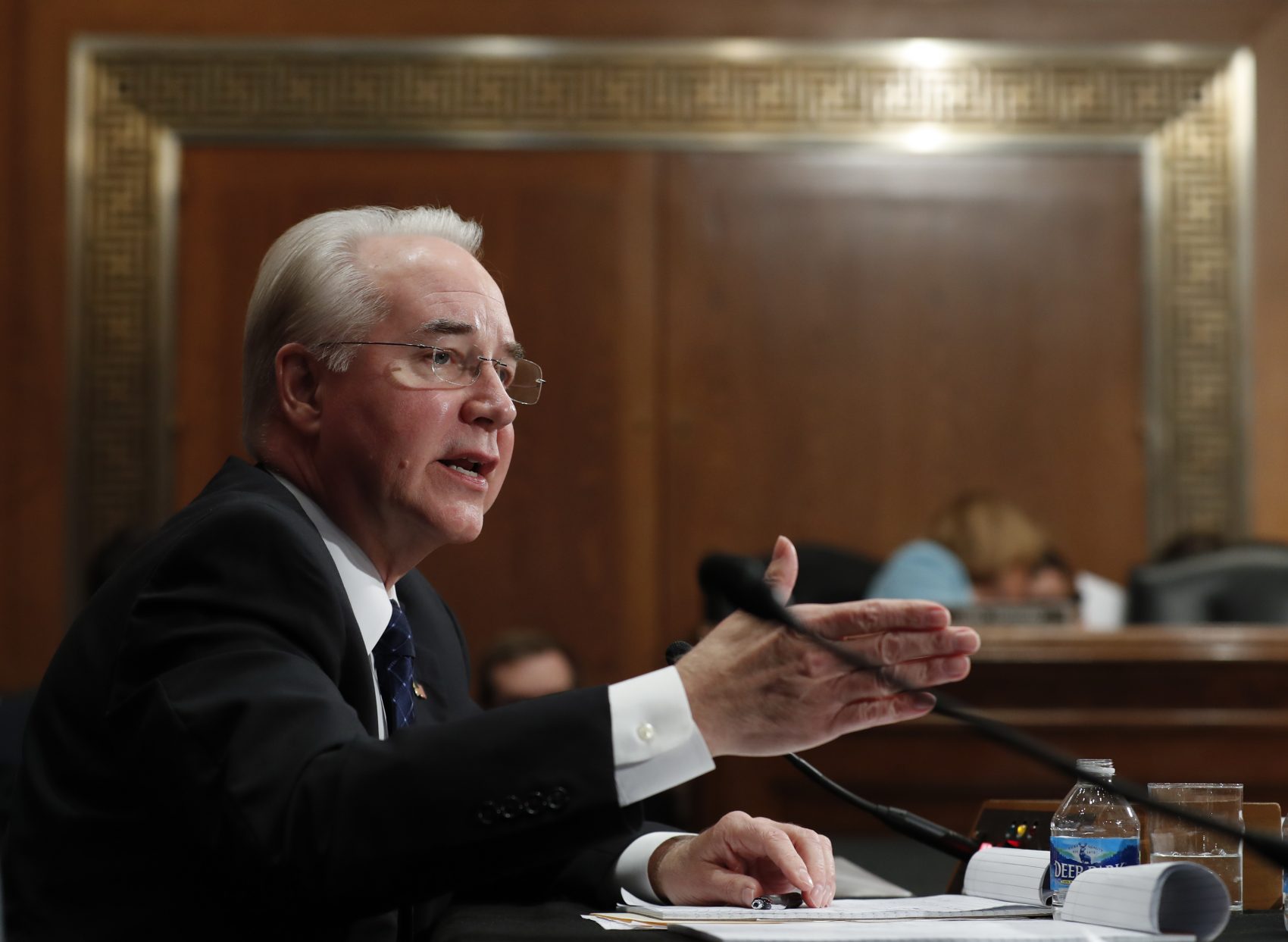 Health and Human Services Secretary-designate, Rep. Tom Price, R-Ga. testifies on Capitol Hill in Washington, Wednesday, Jan. 18, 2017. (Carolyn Kaster/AP)