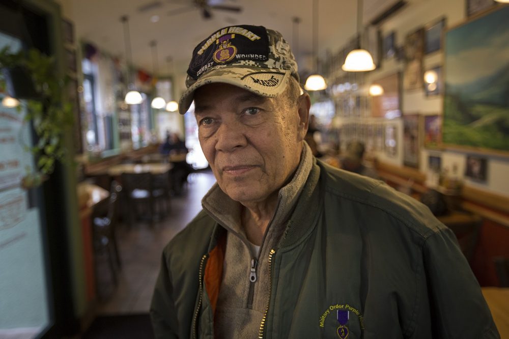 Puerto Rican veteran and activist Tony Molina. (Jesse Costa/WBUR)