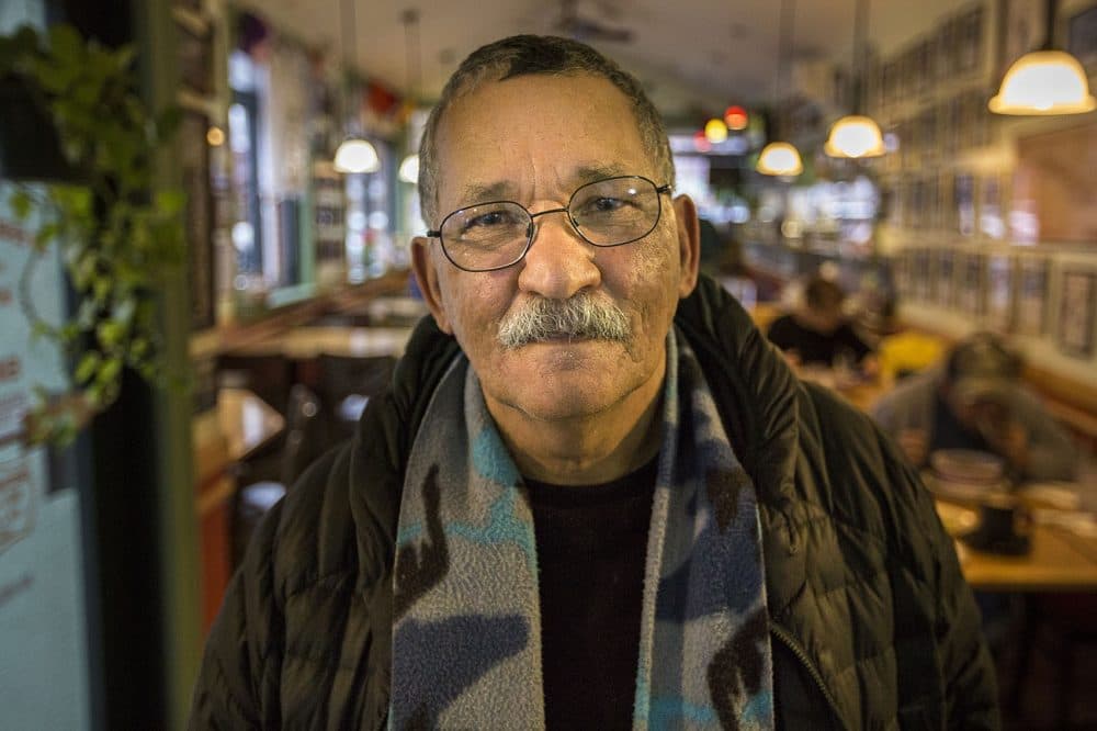 Puerto Rican veteran and activist Jaime Rodriguez. (Jesse Costa/WBUR)