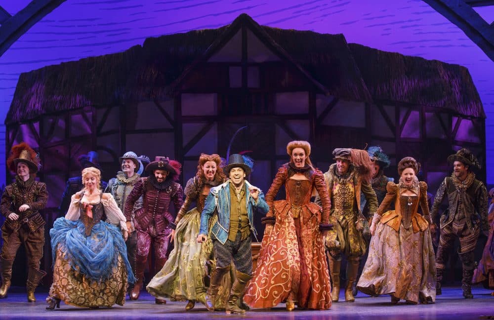 Touring cast of &quot;Something Rotten!&quot; with Rob McClure centerstage. (Courtesy Joan Marcus/Broadway in Boston)