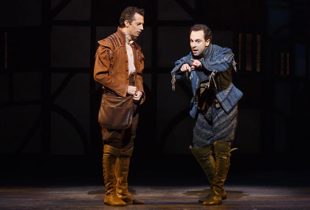 Josh Grisetti (as Nigel) and Rob McClure (as Nick) in &quot;Something Rotten!&quot; (Courtesy Joan Marcus/Broadway in Boston)