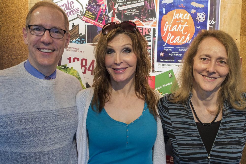 &quot;Trans Scripts&quot; playwright Paul Lucas, actress Bianca Leigh and director Jo Bonney. (Andrea Shea/WBUR)