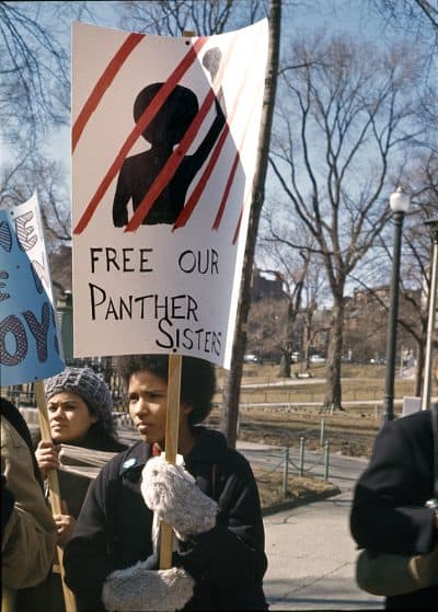 A demonstrator at the International Women's Day march in Boston on March 8, 1970. (Courtesy Liane Brandon)