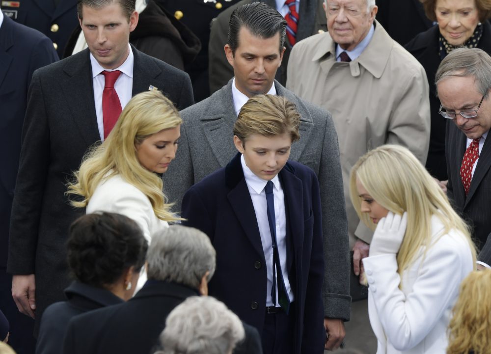 President-elect Donald Trump's children look for the seats. (Susan Walsh/AP)